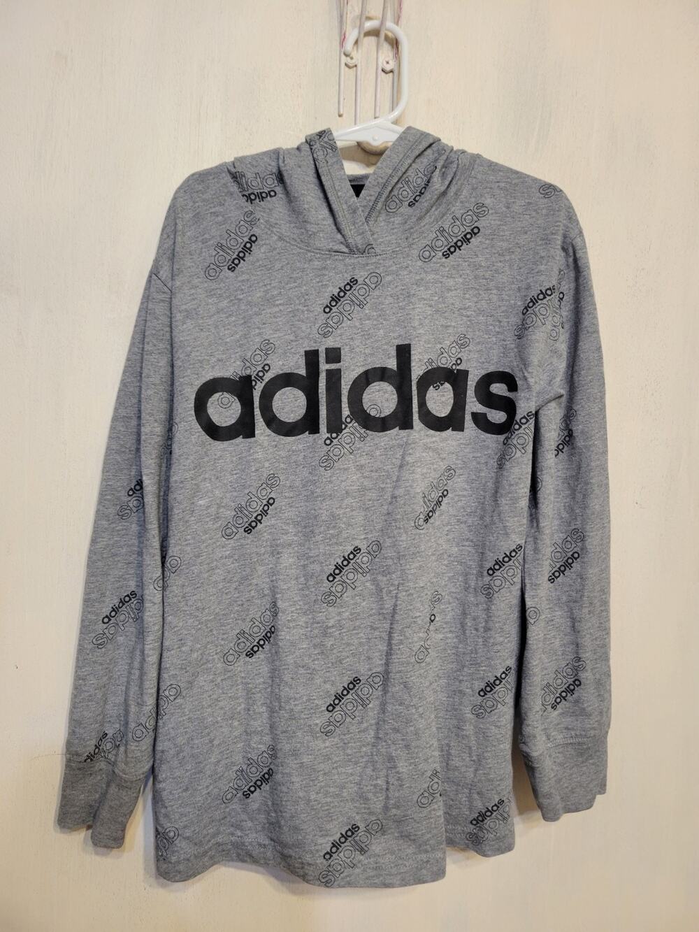 Adidas lightweight Hoodie Size 8 Youth Grey